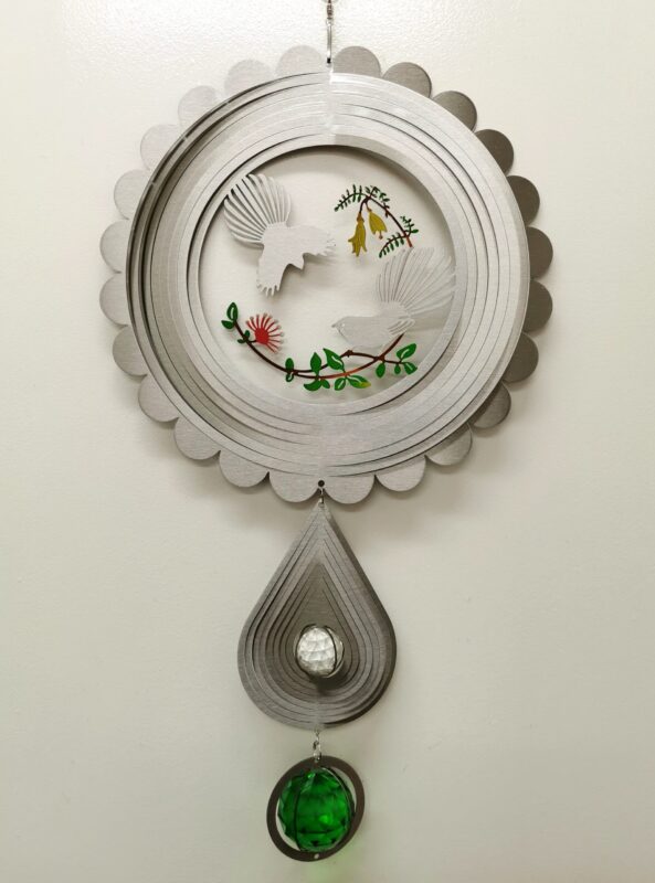Fantail and Flowers Wind Spinner - Image 4