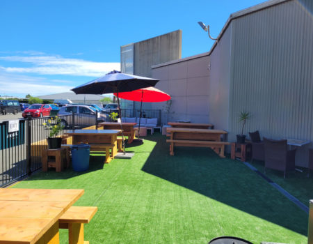 Outdoor Sitting Area Outside Of Nook. Cafe At The Habitat Hub