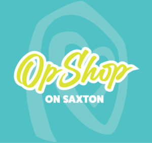 Op Shop on Saxton Logo by Tizza Design