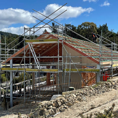 Engineered retaining walls and architectural design house build at Kaiteriteri