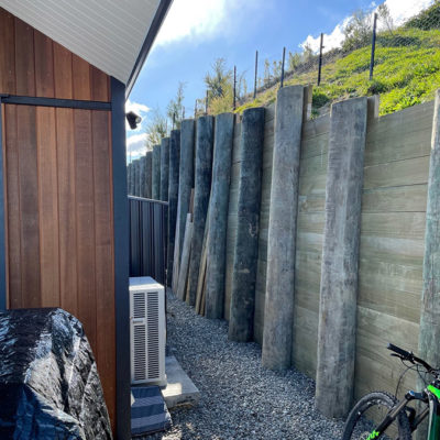 Engineered retaining walls and architectural design house build at Kaiteriteri
