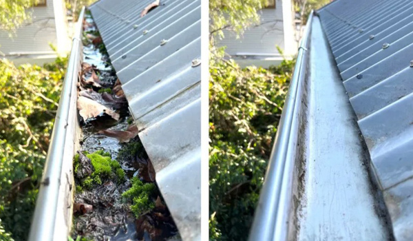 Bent Built Gutter Vac Before and After