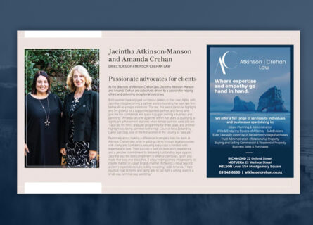 Amanda Crehan and Jacintha Atkinson-Manson from Atkinson Crehan Law, featured in Waimea Weekly Article