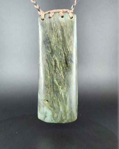 Back side of greenstone toki