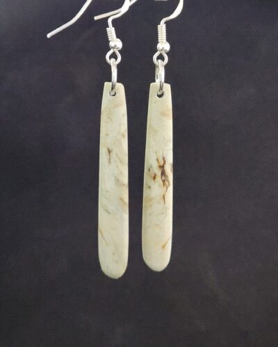 Creamy Jade created into drop earrings
