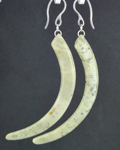 Curved jade earrings