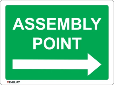 Workplace Safety Signs - Emmjay - Assembly Point - Pointing Arrow to the Right Sign