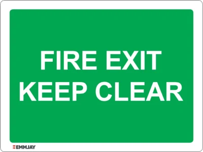 Workplace Safety Signs - Emmjay - Fire Exit Keep Clear Sign