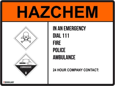 Workplace Safety Signs - Emmjay - HAZCHEM - Toxic and Corrosive Substances Sign