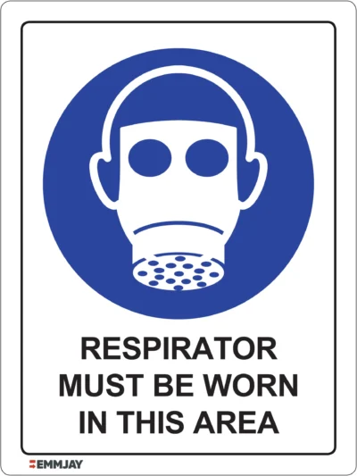 Workplace Safety Signs - Emmjay - Respirator Must be Worn in this Area Sign