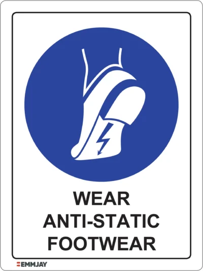Workplace Safety Signs - Emmjay - Wear Anti-Static Footwear Sign