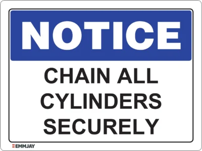 Workplace Safety Signs - Emmjay - chain all cylinders securely Sign