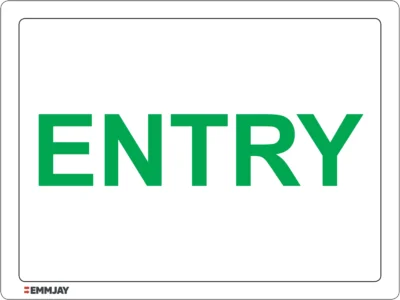 Safety Signs - Emmjay - Entry Sign in Green color