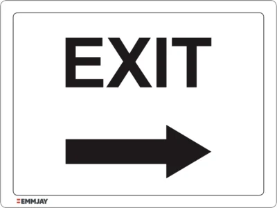 Workplace Safety Signs - Emmjay - Exit Sign with right arrow