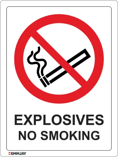 Workplace Safety Signs - Emmjay - Prohibition - Explosives No Smoking Sign