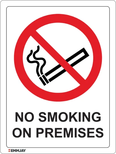 Workplace Safety Signs - Emmjay - Prohibition - No smoking on premises Sign