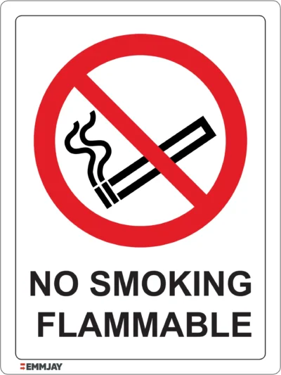 Workplace Safety Signs - Emmjay - Prohibition - No smoking flammable Sign