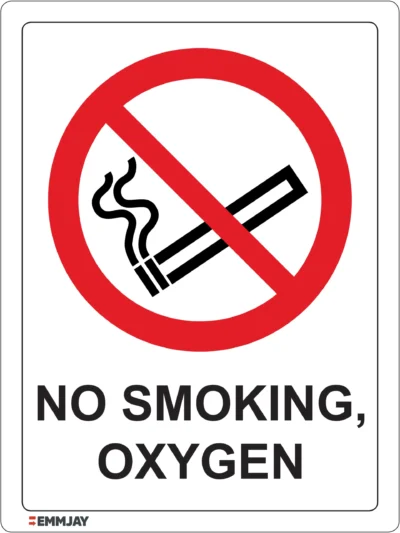 Workplace Safety Signs - Emmjay - Prohibition - No smoking, oxygen Sign