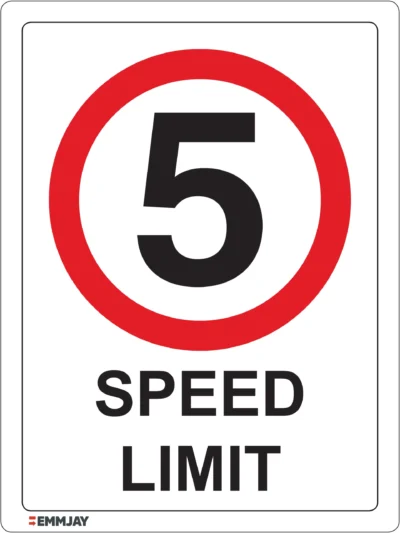 Workplace Safety Signs - Emmjay - Maximum Speed Limit of 5 Sign