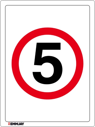 Workplace Safety Signs - Emmjay - Maximum Speed Limit of 5 Sign