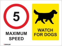 EGL 0680 School Sign – Speed 5 Watch for Dogs variant 1 Sign