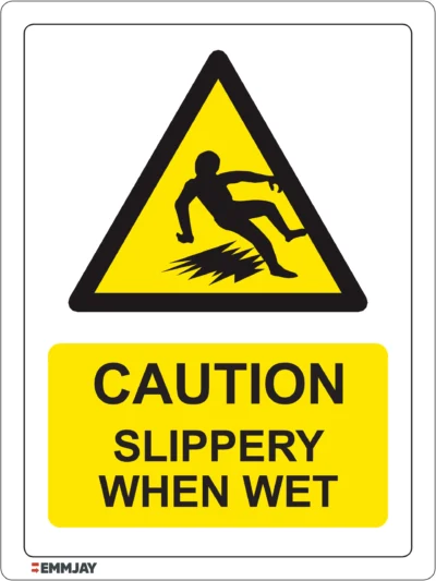 Workplace Safety Signs - Emmjay - Caution - Slippery when wet Sign