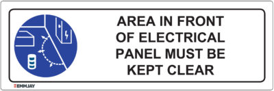 Workpalce Safety Signs - Emmjay - Area in Front of Electrical Panel Must Be Kept Clear Sign