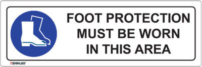Workpalce Safety Signs - Emmjay - Foot Protection Must Be Worn In This Area Sign