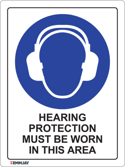 Workpalce Safety Signs - Emmjay - Hearing Protection Must Be Worn In This Area Sign