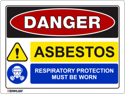 EGL 1056 Danger - Asbestos - Respiratory Protection Must be Worn Sign