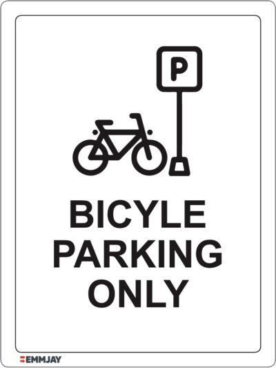 EGL 1106 Bicycle Parking Only Sign - White