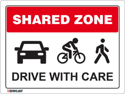 EGL 1118 Shared Zone - Drive with Care Sign