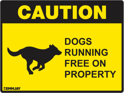 EGL 1126 Caution - Dogs Running Free on Property Sign