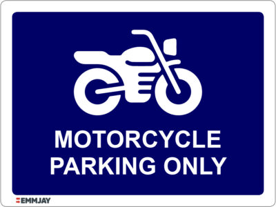 EGL 1139 - Motorcycle Parking Only Blue Horizontal Sign