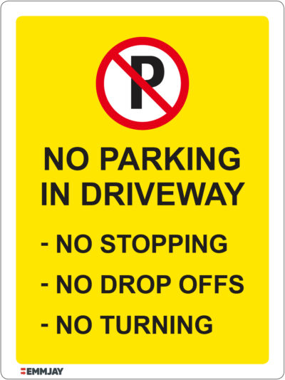 EGL 1151 - No Parking in Driveway Yellow Sign