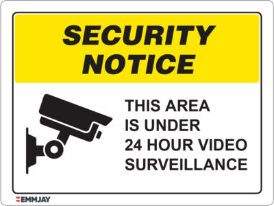 EGL 1163 Security Notice - This Area is Under 24 Hour Video Surveillance Sign