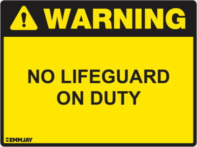 EGL 1186 Warning - No Lifeguard on Duty Sign