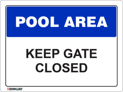 EGL 1189 Pool Area - Keep Gate Closed Sign