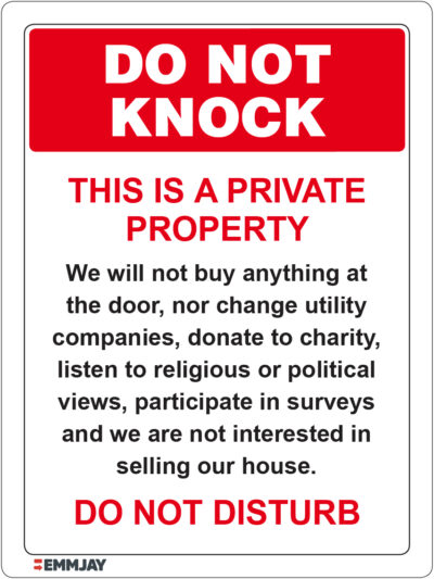 EGL 1217 Do not Knock - This is a Private Property Sign