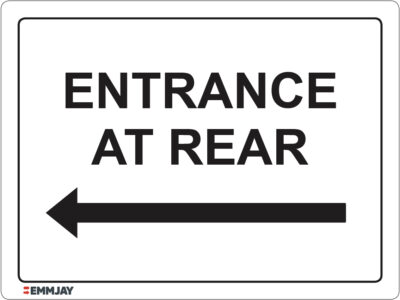 EGL 1230 Entrance at Rear - Left Arrow Sign