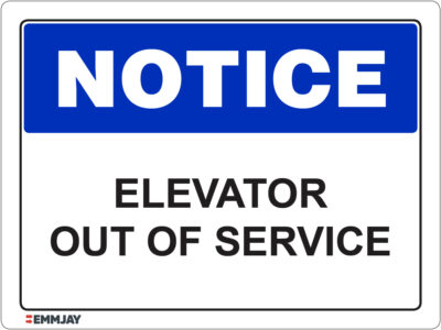 EGL 1236 Notice - Elevator Out of Service Sign