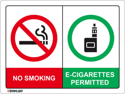 Workpalce Safety Signs - Emmjay - No Smoking E-Cigarettes Permitted Sign