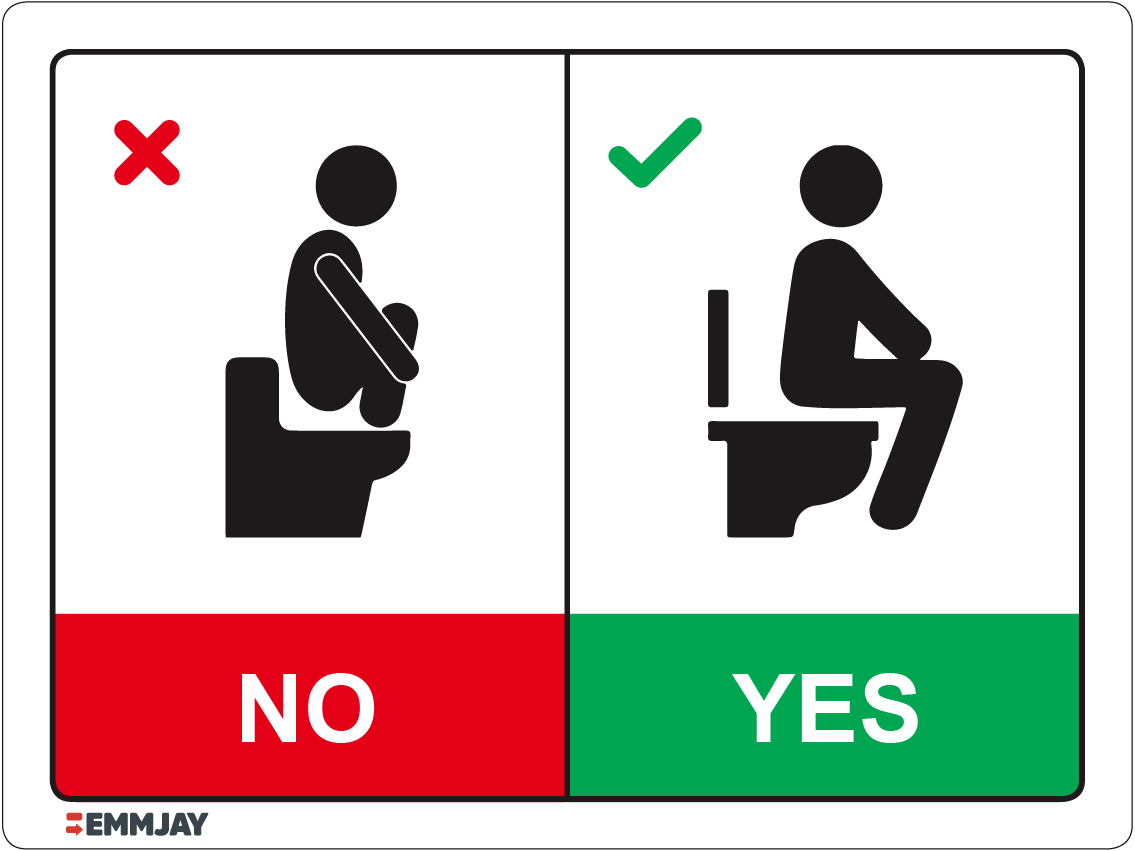 Workpalce Safety Signs - Emmjay - Toilet Seat No-Yes Sign