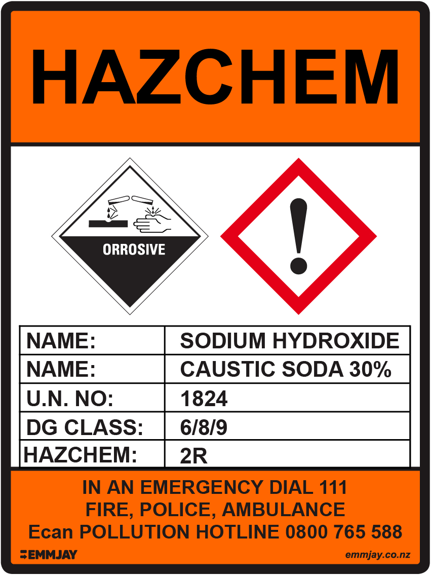 EGL 1847 HAZCHEM_-_Sodium Hydroxide_Caustic soda 30%_hazchem 2R