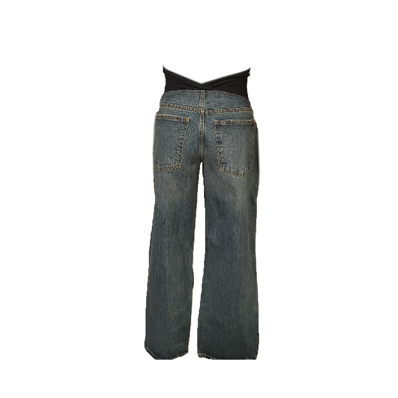 Over Belly Vintage Straight Crossover Panel Maternity Pants - Isabel Maternity by Ingrid & Isabel - Image 4