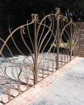 Aged Hand Forged Iron Scroll Gate