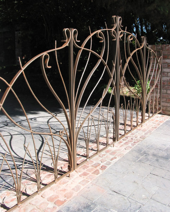 Aged Hand Forged Iron Scroll Gate
