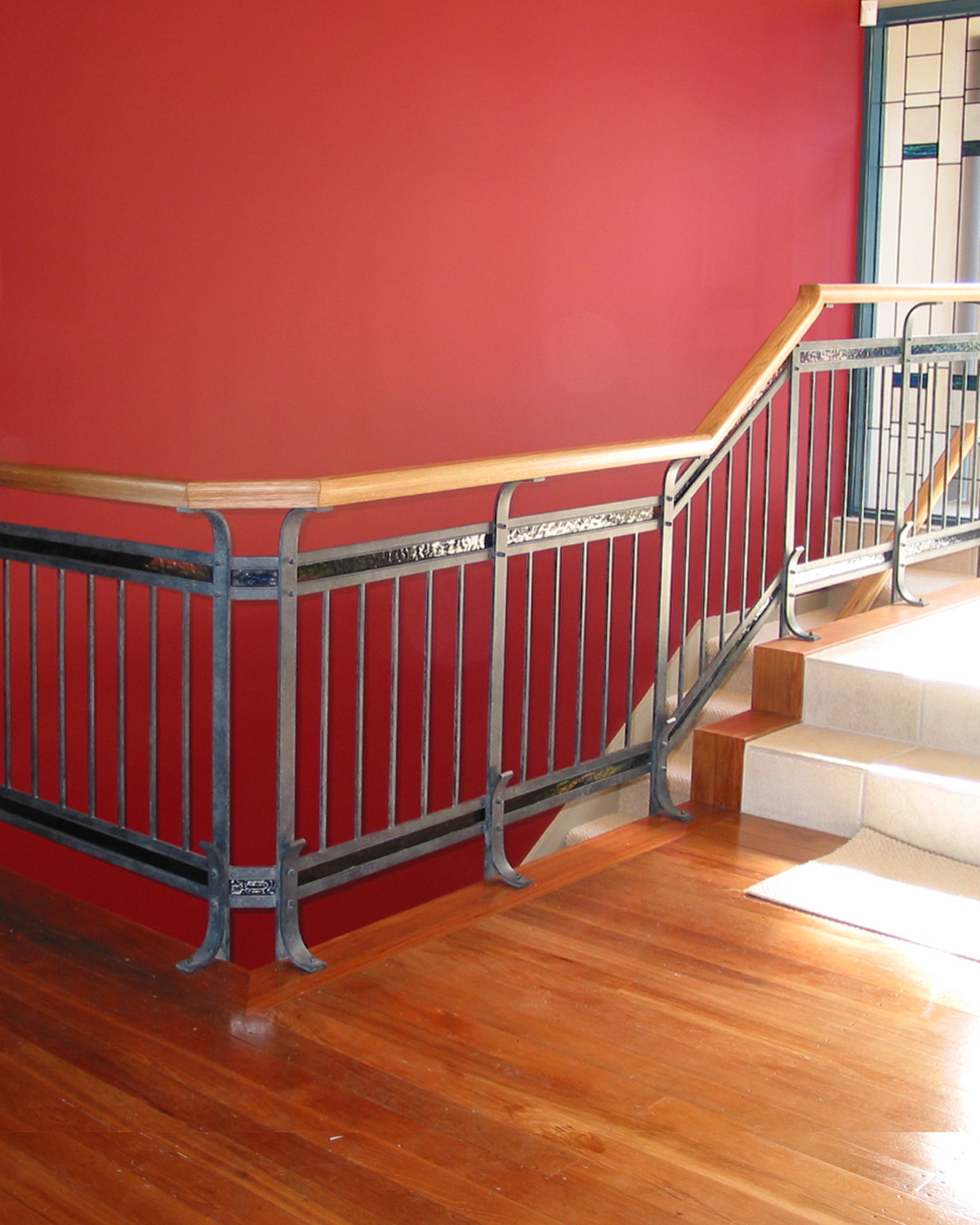 Hand forged steel balustrade
