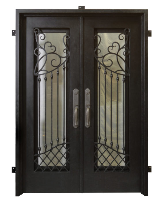Handcrafted Iron Doors With Wrought Iron Scrollwork